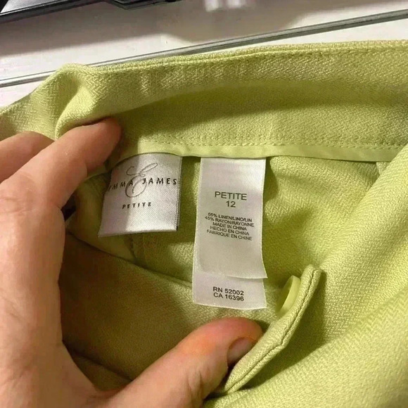 Emma & James Linen Pants Yellow Size 12 - Picture 3 of 7